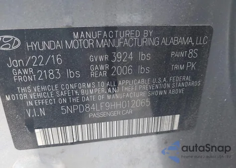 2017 Hyundai Elantra Se из США, поврежденный, VIN 5NPD84LF9HH012065